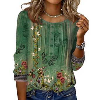 Zeagoo Women s Casual Crew Neck Tops Basic Tees, Business Work Blouses for Beach Vacation