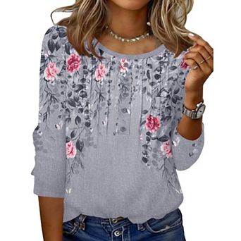 Zeagoo Women s Casual Crew Neck Tops Basic Tees, Business Work Blouses for Beach Vacation