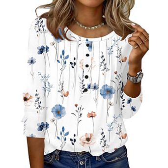 Zeagoo Women s Casual Crew Neck Tops Basic Tees, Business Work Blouses for Beach Vacation