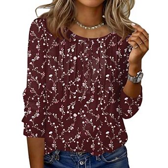 Zeagoo Women s Casual Crew Neck Tops Basic Tees, Business Work Blouses for Beach Vacation