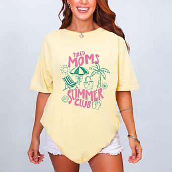 Tired Moms Summer Club - Women's Garment Dyed Graphic T-Shirt