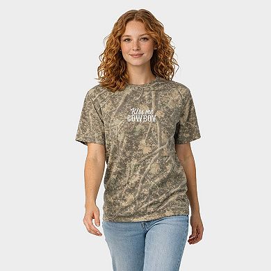 Embroidered Kiss Me Cowboy - Women's Heavyweight Crew