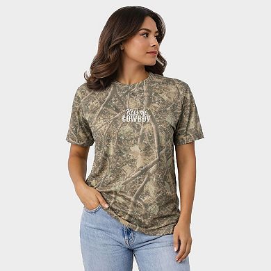 Embroidered Kiss Me Cowboy - Women's Heavyweight Crew