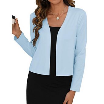 Zeagoo Women's Summer Lightweight Cropped Open Front Shrug Bolero Cardigan for Dress