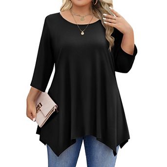 Zeagoo Women's 3/4 Sleeve Loose Fit Tunic Tops Casual Summer Fall Shirts to Pair with Leggings