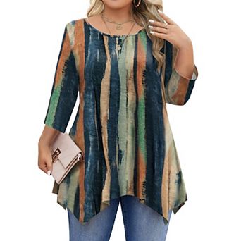 Zeagoo Women's 3/4 Sleeve Loose Fit Tunic Tops Casual Summer Fall Shirts to Pair with Leggings