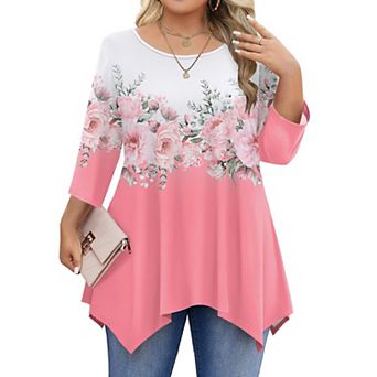 Zeagoo Women's 3/4 Sleeve Loose Fit Tunic Tops Casual Summer Fall Shirts to Pair with Leggings