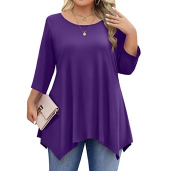 Zeagoo Women's 3/4 Sleeve Loose Fit Tunic Tops Casual Summer Fall Shirts to Pair with Leggings