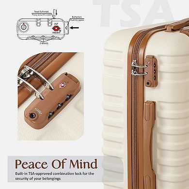 3 Piece Luggage Set with TSA Lock and Durable ABS