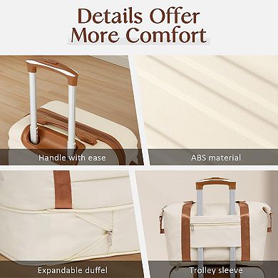 3 Piece Luggage Set with TSA Lock and Durable ABS
