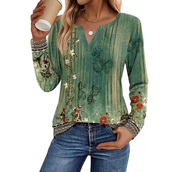 Zeagoo Women s Trendy Long Sleeve Pleated Boho Blouses Business Casual Work Tunic Tee Tops