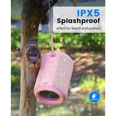 Portable Bluetooth Speakers, Wireless Speakers with TWS, IPX5 Waterproof, Colorful Lights