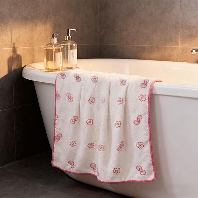 Pink Microfiber Bath Towel Set: Soft, Quick-Dry, Patterned for Comfort