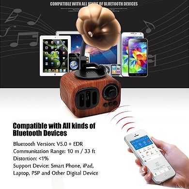 Vintage Bluetooth Speaker: Handcrafted Design, Multiple Play Modes