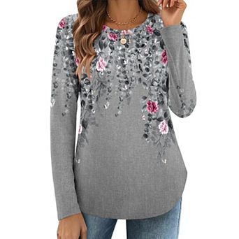 Zeagoo Women's Fall Fashion Long Sleeve Floral Boho Tops, Business Casual Work Blouses