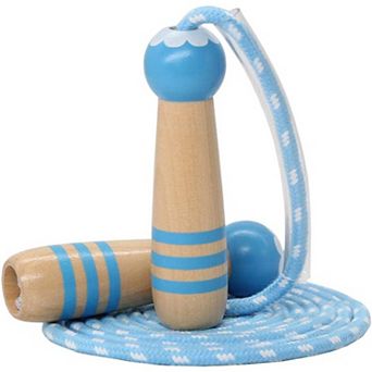 Adjustable 7ft Cotton Jump Rope for Kids with Ergonomic Wooden Handle