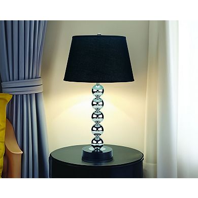 Gikpal Modern 30-in. Sleek Table Lamps with Reflective Spheres & Black Finish
