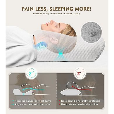 Pillow for Neck Pain Relief, Hollow Design Odorless Memory Foam Pillows