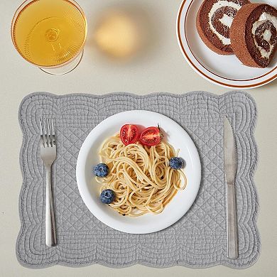Quilted Placemats Set of 6 Washable-13x18 Inches Rectangular Placemats for Kitchen Table