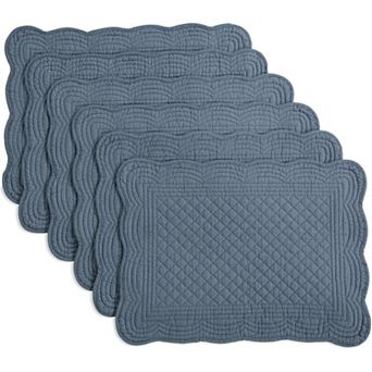 Quilted Placemats Set of 6 Washable-13x18 in Rectangular Placemats for Kitchen Table