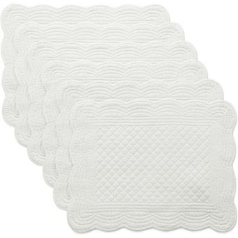Quilted Placemats Set of 6 Washable-13x18 in Rectangular Placemats for Kitchen Table