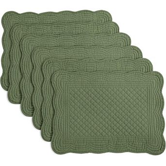 Quilted Placemats Set of 6 Washable-13x18 in Rectangular Placemats for Kitchen Table