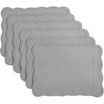 Quilted Placemats Set of 6 Washable-13x18 in Rectangular Placemats for Kitchen Table