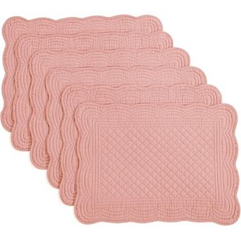 Quilted Placemats Set of 6 Washable-13x18 in Rectangular Placemats for Kitchen Table