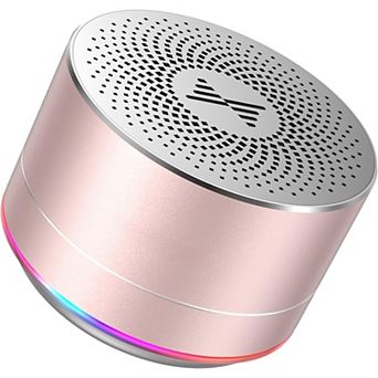 Portable Wireless Bluetooth Speaker with Lights and Lanyard,5W Mini Small Metal Speakers Bluetooth