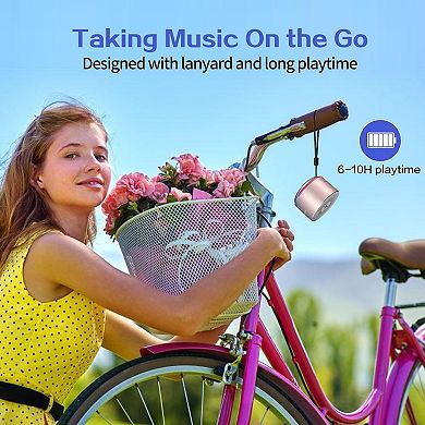 Portable Wireless Bluetooth Speaker with Lights and Lanyard,5W Mini Small Metal Speakers Bluetooth
