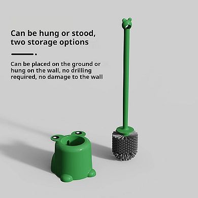 Soft Bristle Toilet Brush with Frog Design for Easy Cleaning