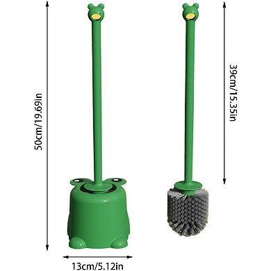 Soft Bristle Toilet Brush with Frog Design for Easy Cleaning