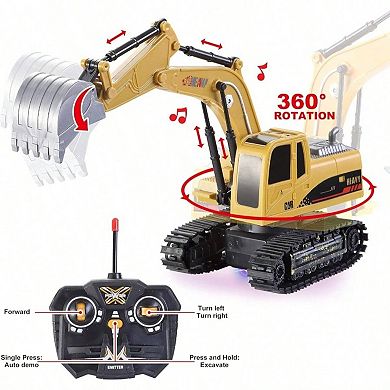2-Pack Friction-Powered RC Construction Vehicles with Lights & Sounds, Gift Set