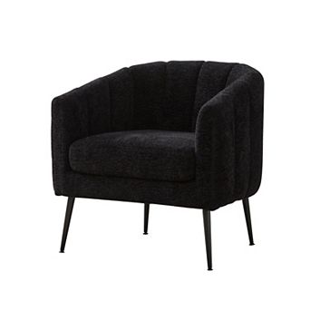 Gikpal 30 in Modern Chenille Channel Tufted Barrel Accent Chair