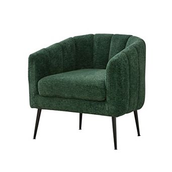 Gikpal 30 in Modern Chenille Channel Tufted Barrel Accent Chair