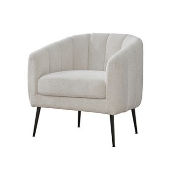 Gikpal 30 in Modern Chenille Channel Tufted Barrel Accent Chair