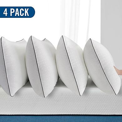 Standard Size Bed Pillows for Sleeping 4 Pack,Luxury Hotel Pillows,Comfortable and Supportive