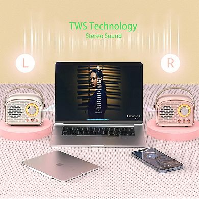 Bluetooth Speaker,Wireless Vintage Speaker,Outdoors Wireless Portable Bluetooth Speakers Supports