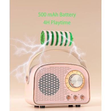 Bluetooth Speaker,Wireless Vintage Speaker,Outdoors Wireless Portable Bluetooth Speakers Supports