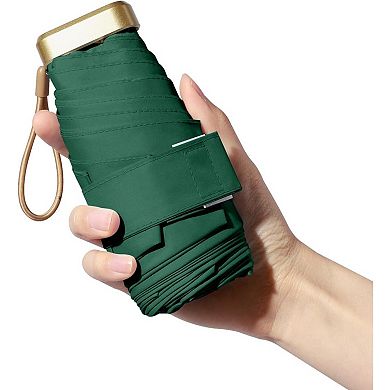 UPF 50+ Mini Travel Umbrella with UV Protection and Rainproof Coating