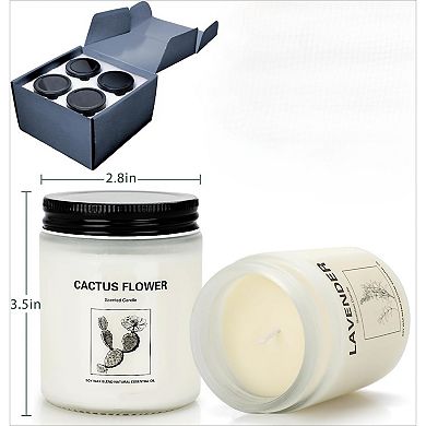 4 Pack Soy Wax Candle Gift Set Long Lasting Aromatherapy Candles for Home, Lavender