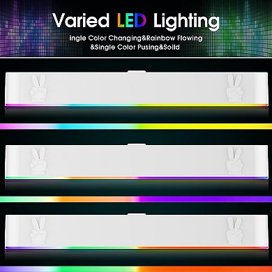 USB Computer Speakers,Wired USB-Powered Bluetooth Computer Sound Bar with RGB