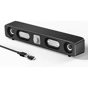 USB-Powered 6W Stereo Sound Bar for Desktop, Laptops, Gaming