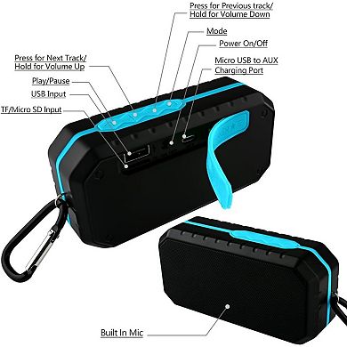Portable Bluetooth Speaker,IP65 Waterproof Wireless Speaker,Wireless Outdoor Bluetooth Speakers