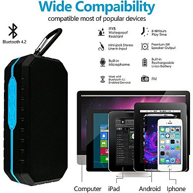 Portable Bluetooth Speaker,IP65 Waterproof Wireless Speaker,Wireless Outdoor Bluetooth Speakers