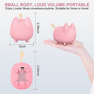 Mini Pink Bluetooth Speaker with Deep Bass and Dual Pairing for True Stereo