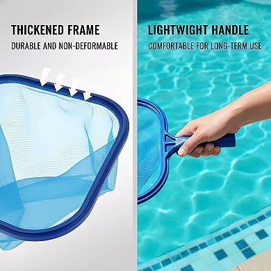 17.5x11.8in Fine Mesh Pool Skimmer Net, Heavy Duty Frame for Fast Leaf Removal