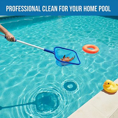 17.5x11.8in Fine Mesh Pool Skimmer Net, Heavy Duty Frame for Fast Leaf Removal