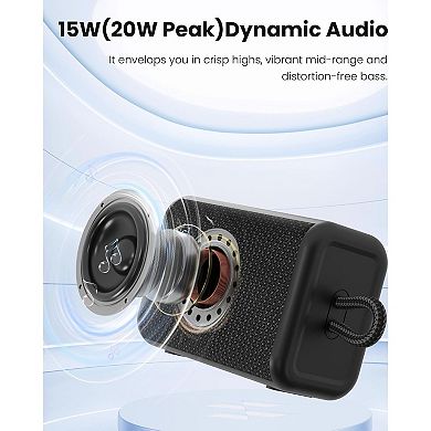 Portable Bluetooth Speaker with Lights, Powerful Crystal Clear Sound, IPX5 Waterproof