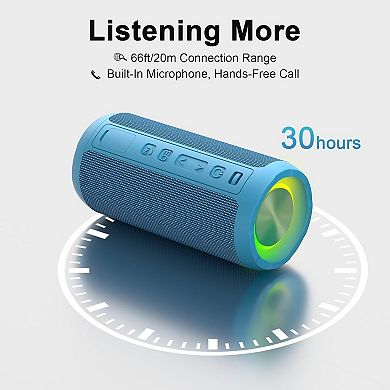 Wireless Portable Bluetooth Speaker, IPX7 Waterproof, Dustproof and Rustproof, Powerful 24W Sound